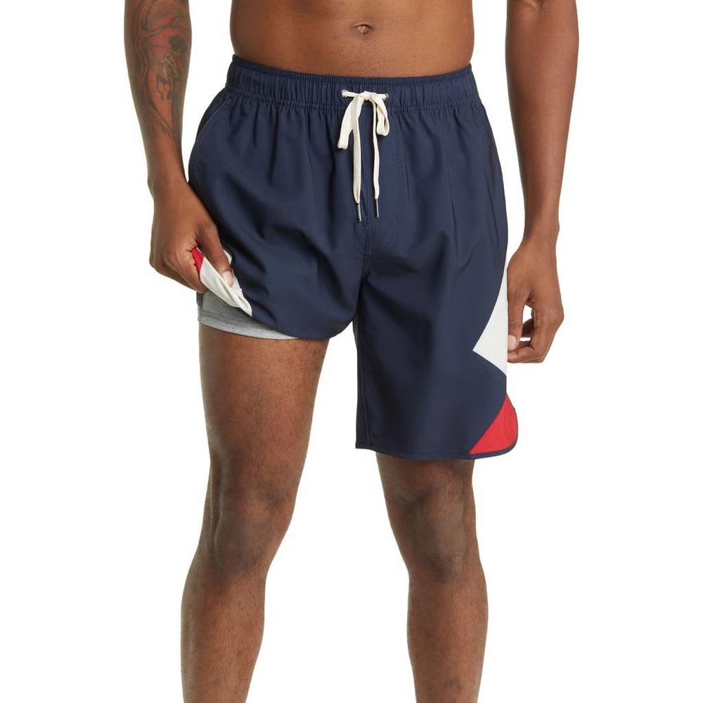 FAIR HARBOR Anchor Swim Trunks - Red Short XL